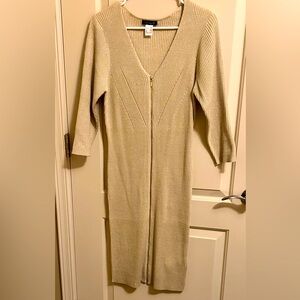 VENUS sweater zipper dress, gold
